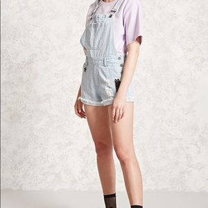 Distressed Denim overalls